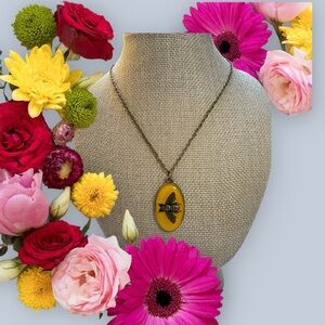 Upcycled Gucci Gold-Tone Authentic Charm Necklace with Yellow Bee Pendant